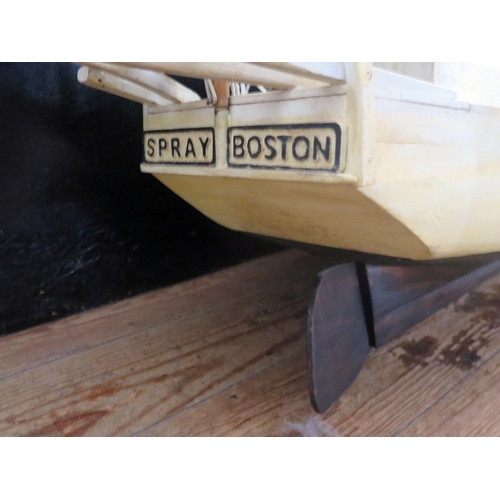 1340 - A model of a twin masted Bostonian fishing boat, 