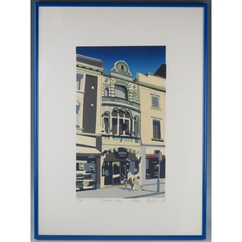 1370 - Ken Holding, 'Turkey Cafe' Ltd Edn polychrome print  7/10 signed in pencil by the artist, 36 x 21 cm... 