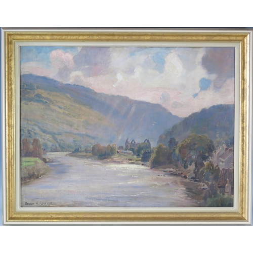 1375 - Donald Henry Floyd (British 1892-1965) On the Wye, Tintern,  signed Donald H Floyd, indistinctly dat... 