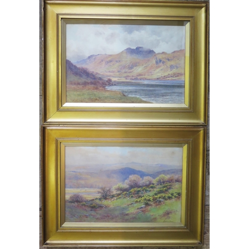 1389 - Josiah Clinton Jones (1848-1936) mountain and lakeland scene, watercolour, signed bottom right, 34 x... 