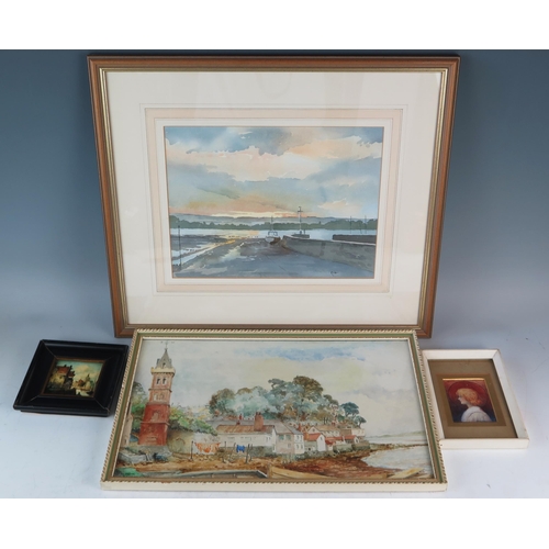 1393 - Two Lympstone, Devon Estuary Watercolours, one by Bertram Nevard and the other by 'Rue', signed, F &... 