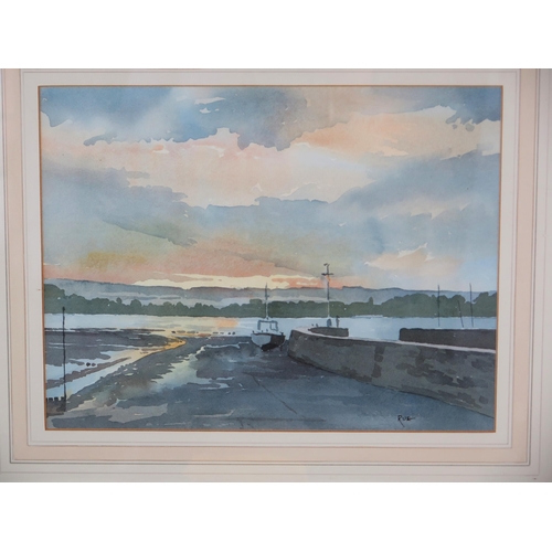 1393 - Two Lympstone, Devon Estuary Watercolours, one by Bertram Nevard and the other by 'Rue', signed, F &... 