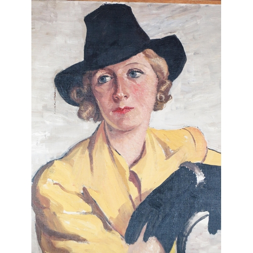 1394 - Marjorie Heath (1905 - 1994), 'Mrs Wilfrid Davson', oil on canvas, signed with label verso, Royal So... 