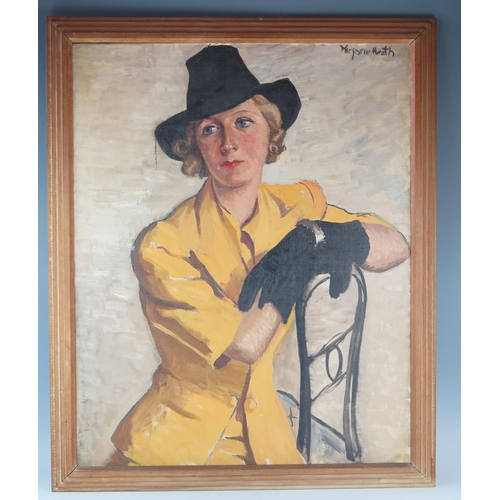 1394 - Marjorie Heath (1905 - 1994), 'Mrs Wilfrid Davson', oil on canvas, signed with label verso, Royal So... 