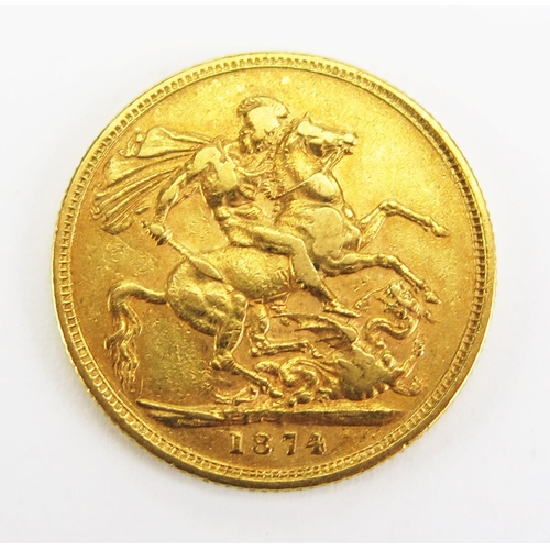 1460 - A Victoria Gold Sovereign _ Sidney mint 1874