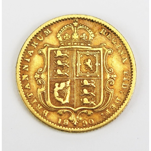 1466 - A Victoria Gold Half Sovereign 1890