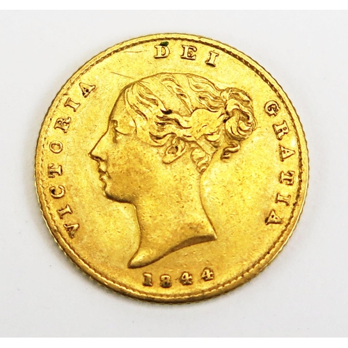 1467 - A Victoria Gold Half Sovereign 1844