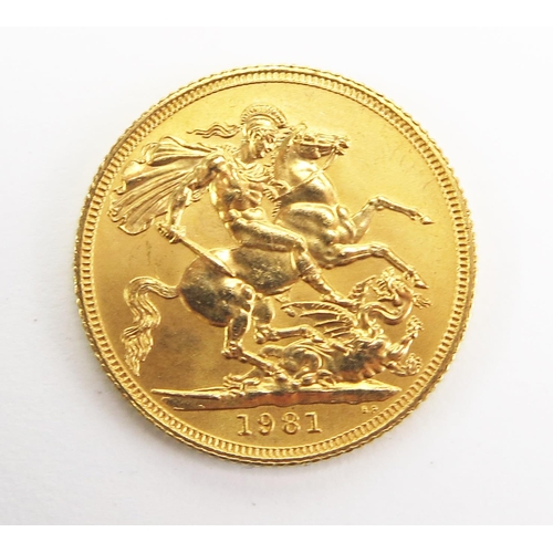 1475 - A QEII Gold Sovereign 1981