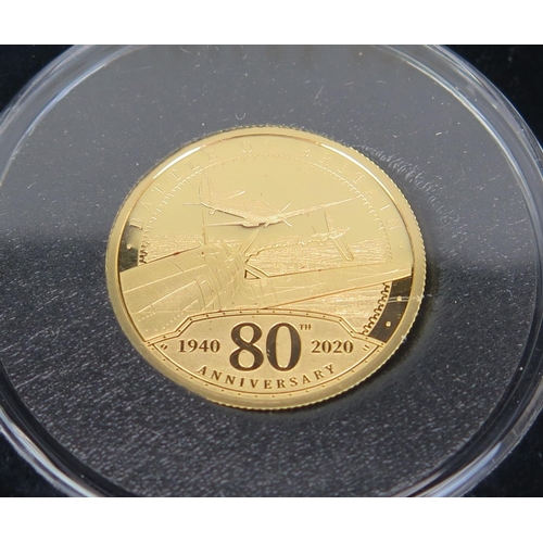 1477 - A QEII Battle of Britain 80th Anniversary 2020 22ct Gold Proof $10 Coin from the Jubilee Mint with C... 