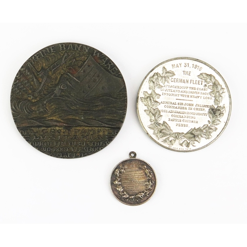 1480 - A Lusitania Medal, May 31st 1916 German Fleet medallion and miniature