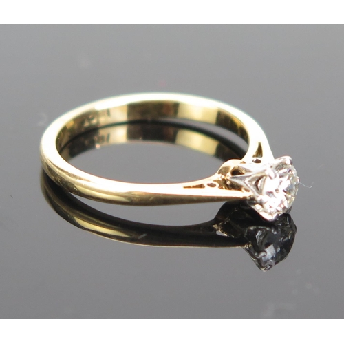 167 - An 18ct Gold and Diamond Solitaire Ring, the c. 4.2mm brilliant round cut stone in an 18CT stamped s... 