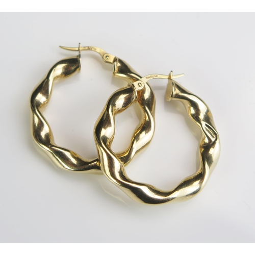 192 - A Pair of 9ct Gold Earrings, c. 30mm diam., 2.5g