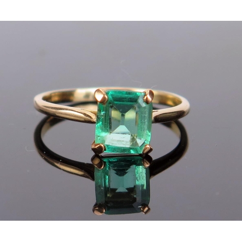 201 - An 18ct Gold, Emerald Ring, stamped 18CT M&W, 7.5x6.6mm stone, size O.5, 2.3g