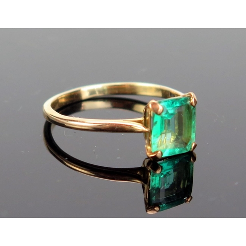 201 - An 18ct Gold, Emerald Ring, stamped 18CT M&W, 7.5x6.6mm stone, size O.5, 2.3g