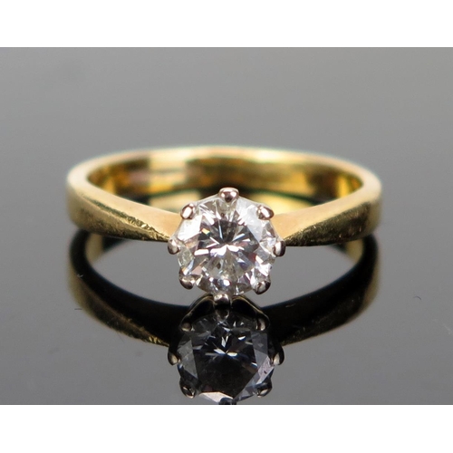 229 - An 18ct Gold and Diamond Solitaire Ring, hallmarked, size H, 2.53g. Sold with Michael Spiers assessm... 