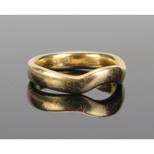 230 - An 18ct Gold Ring shaped to fit beside a cluster ring, size H.75, stamped 18CT, 4.44g