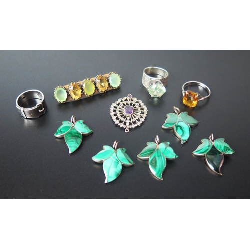 242B - A Selection of Jewellery including a Victorian silver buckle ring (London 1880, W.P, size M), two ot... 