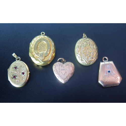 247 - Five Rolled Gold and Gilt Metal Lockets