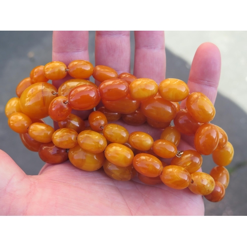 276 - A Baltic Butterscotch Amber Graduated Bead Necklace, 35