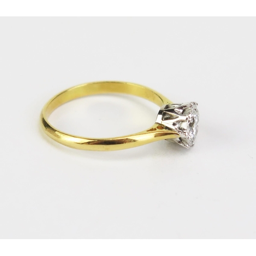 418 - An 18ct White Gold and Diamond Solitaire Ring, 43mm stone illusion set stone, import marks, size N.5... 