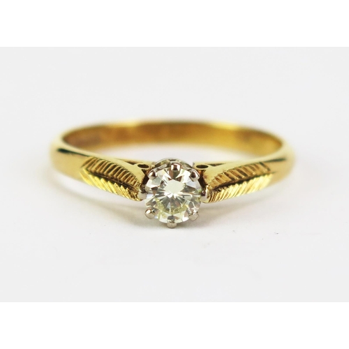 419A - An 18ct Gold and Diamond Solitaire Ring, 4mm stone, size N, hallmarked, 2.59g