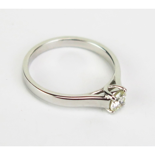 428 - A Platinum and Diamond Solitaire Ring, stamped 950, size L.5, 3.96g, 4.1mm diameter stone