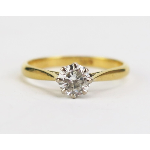 429 - An 18ct Gold and Diamond Solitaire Ring, stamped 18CT, c. 5.2mm stone, size L.75, 2.17g