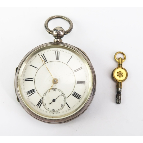 440B - A Victorian Silver Cased Open Dial Fob Watch, Birmingham 1886 53.5mm case, unsigned movement. Runnin... 