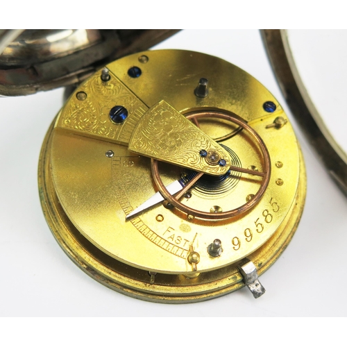 440B - A Victorian Silver Cased Open Dial Fob Watch, Birmingham 1886 53.5mm case, unsigned movement. Runnin... 