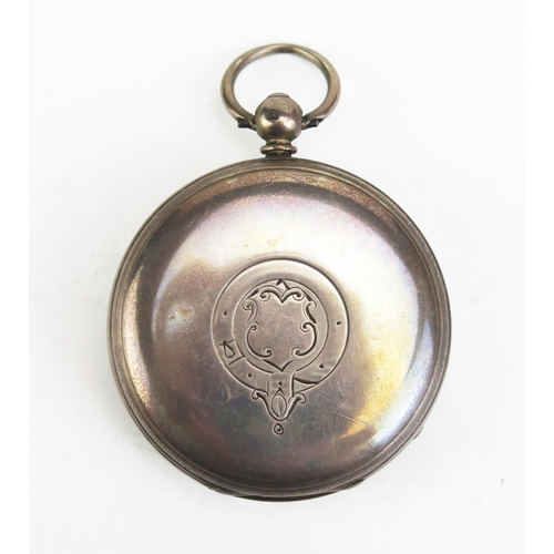 441A - A Victorian Silver Open Dial Pocket Watch, London 1877 49mm case, chain driven movement signed Cetta... 