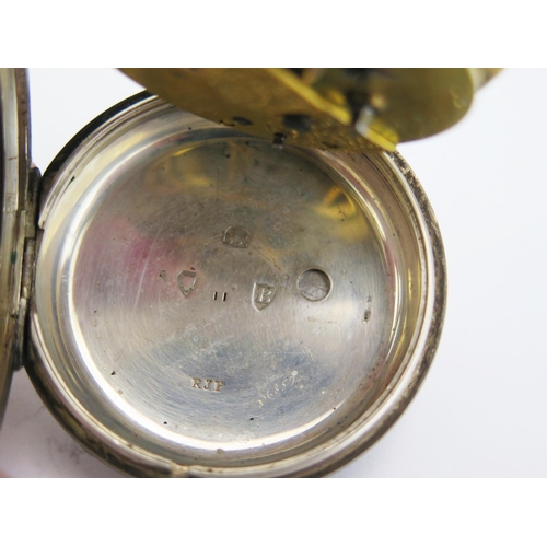 441A - A Victorian Silver Open Dial Pocket Watch, London 1877 49mm case, chain driven movement signed Cetta... 