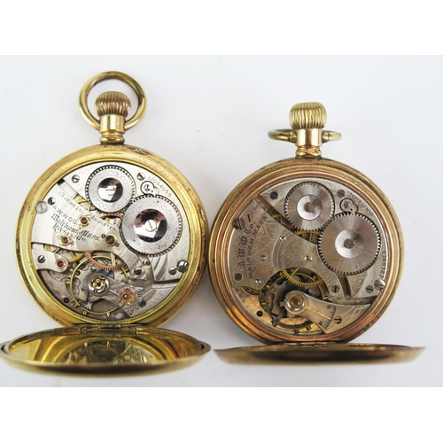 485 - A Waltham Full Hunter Pocket Watch in a 50.5mm gold plated case with 19 jewel Riverside model 1899 m... 