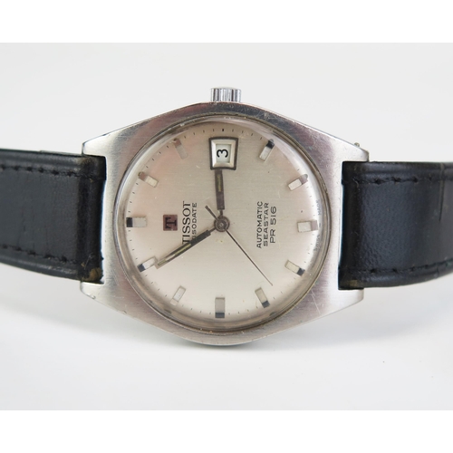 496 - A TISSOT Seastar Visodate Automatic PR516 Gent's Steel Cased Wristwatch, 34mm case. Running