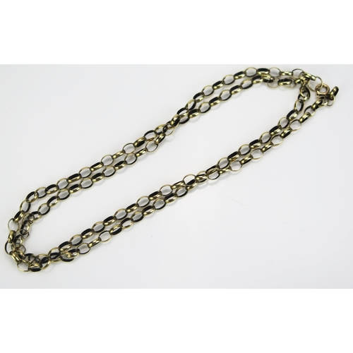 70 - A 9ct Gold Oval Belcher Chain, clasp stamped 9K and loop with import hallmarks, 26.75