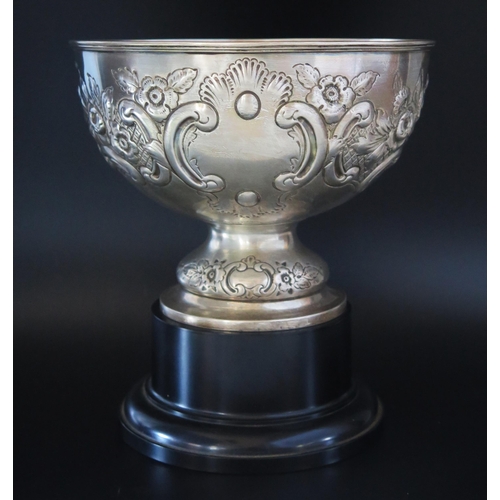 702 - A late Victorian silver rose bowl, maker 	Carrington & Co, London, 1897, the circular bowl with embo... 