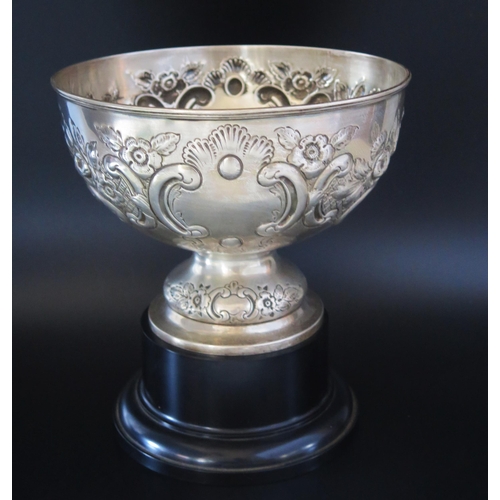 702 - A late Victorian silver rose bowl, maker 	Carrington & Co, London, 1897, the circular bowl with embo... 