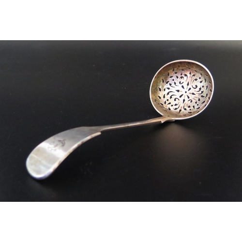 719 - A Georgian Silver Sugar Sifting Spoon, dirty Exeter marks, William Hope, 48h