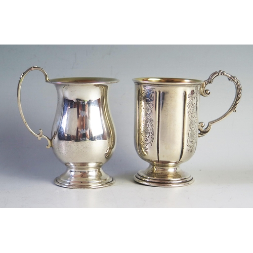 738 - Two QEII Silver Christening Mugs with gilt lining, Birmingham 1992 and 1993, W I Broadway & Co., 132... 