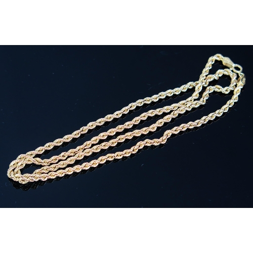 85 - A 9ct Gold Rope Link Chain, continental marks, 18.5