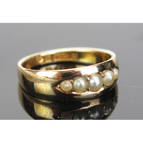 93 - A Victorian 15ct Gold and untested Pearl Ring, Chester 1886, maker J.A.M., size N.5, 3.7g