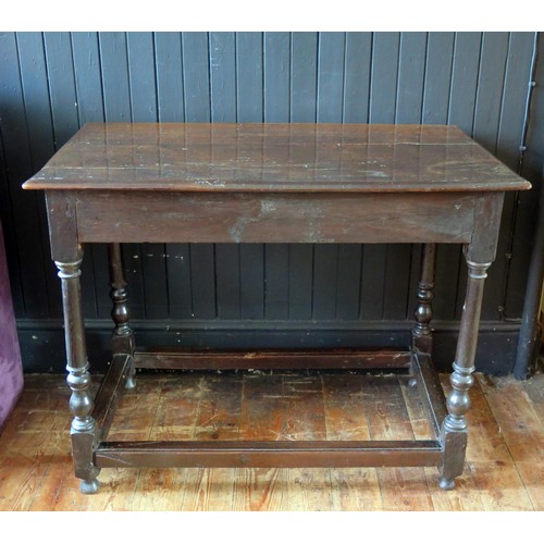 1441 - A Eighteenth Century Oak Table, 98(w)x789(h)c59(d)cm. A/F