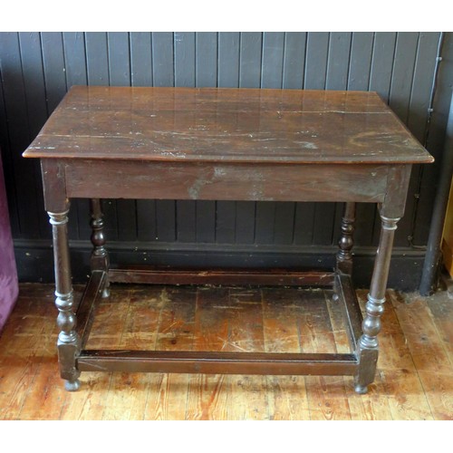 1441 - A Eighteenth Century Oak Table, 98(w)x789(h)c59(d)cm. A/F