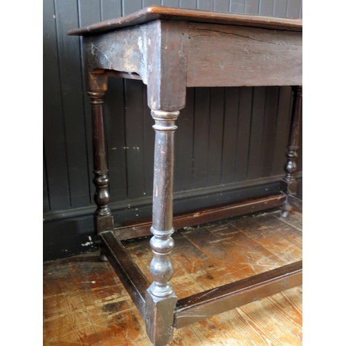 1441 - A Eighteenth Century Oak Table, 98(w)x789(h)c59(d)cm. A/F