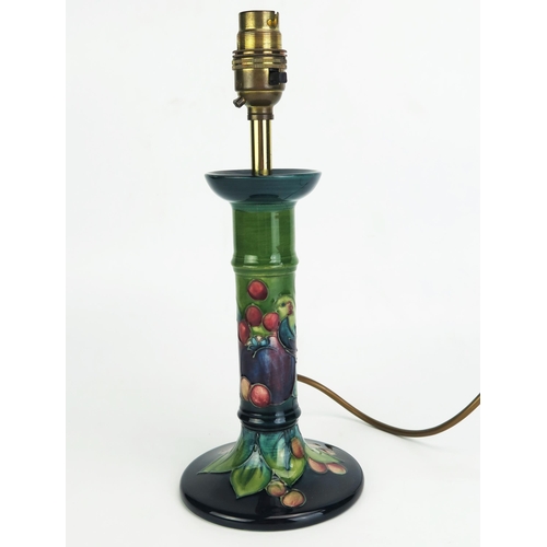 1003 - A Moorcroft pottery table lamp, in the form of a candlestick with Pomegranate and Finches pattern, 2... 