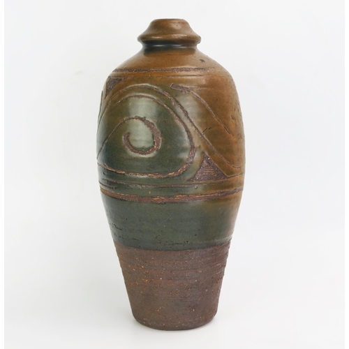 1010 - Bernard Howell LEACH (1887-1979) Sgraffito vase Stoneware with salt glaze, impressed Leach Pottery s... 