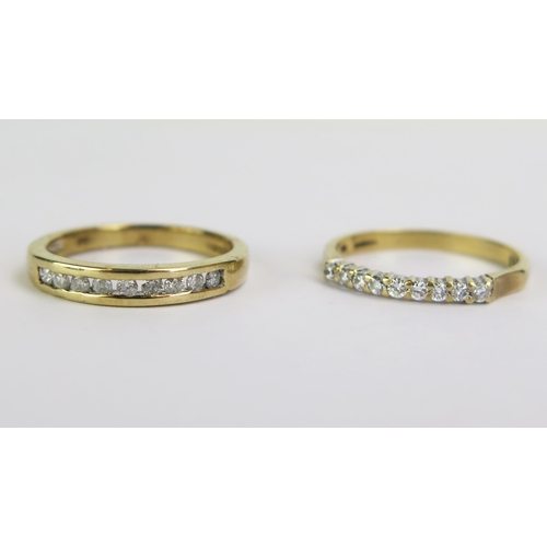 121 - Five 9ct Gold and One 10ct Gold and Diamond Rings, sizes N.5 x 2, M.5 x 2, N and M, 15.09g gross