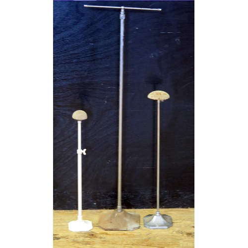 1246 - Two vintage adjustable hat stands, together with an adjustable scarf stand. (3)