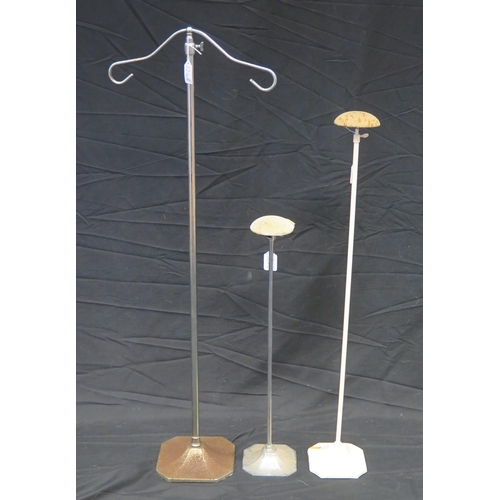 1248 - Two vintage adjustable hat stands, together with an adjustable scarf stand. (3)