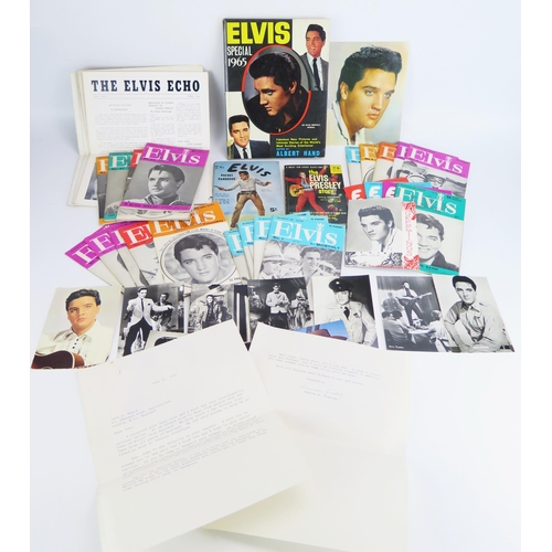 1278 - A collection of of Elvis Monthly magazines, The Elvis Pocket Handbook, The Elvis Presley Story, post... 