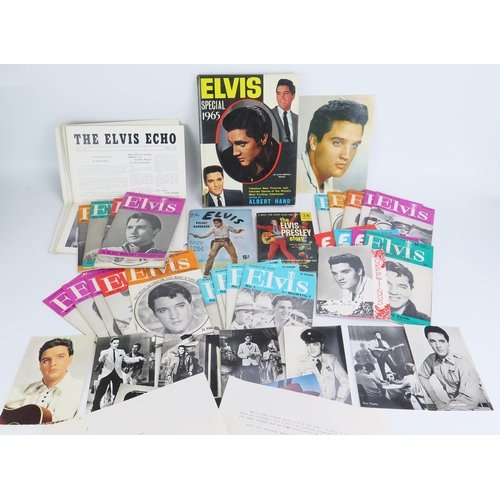 1278 - A collection of of Elvis Monthly magazines, The Elvis Pocket Handbook, The Elvis Presley Story, post... 